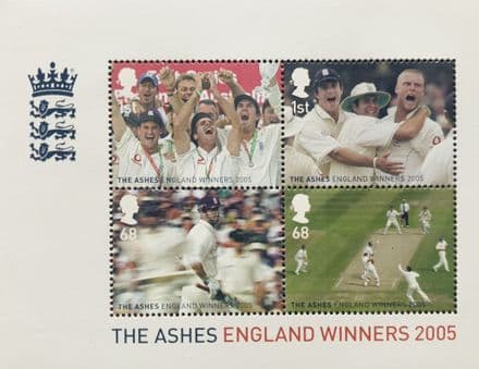 The Ashes England Winners (2005) GB Commemorative Stamp Sheet