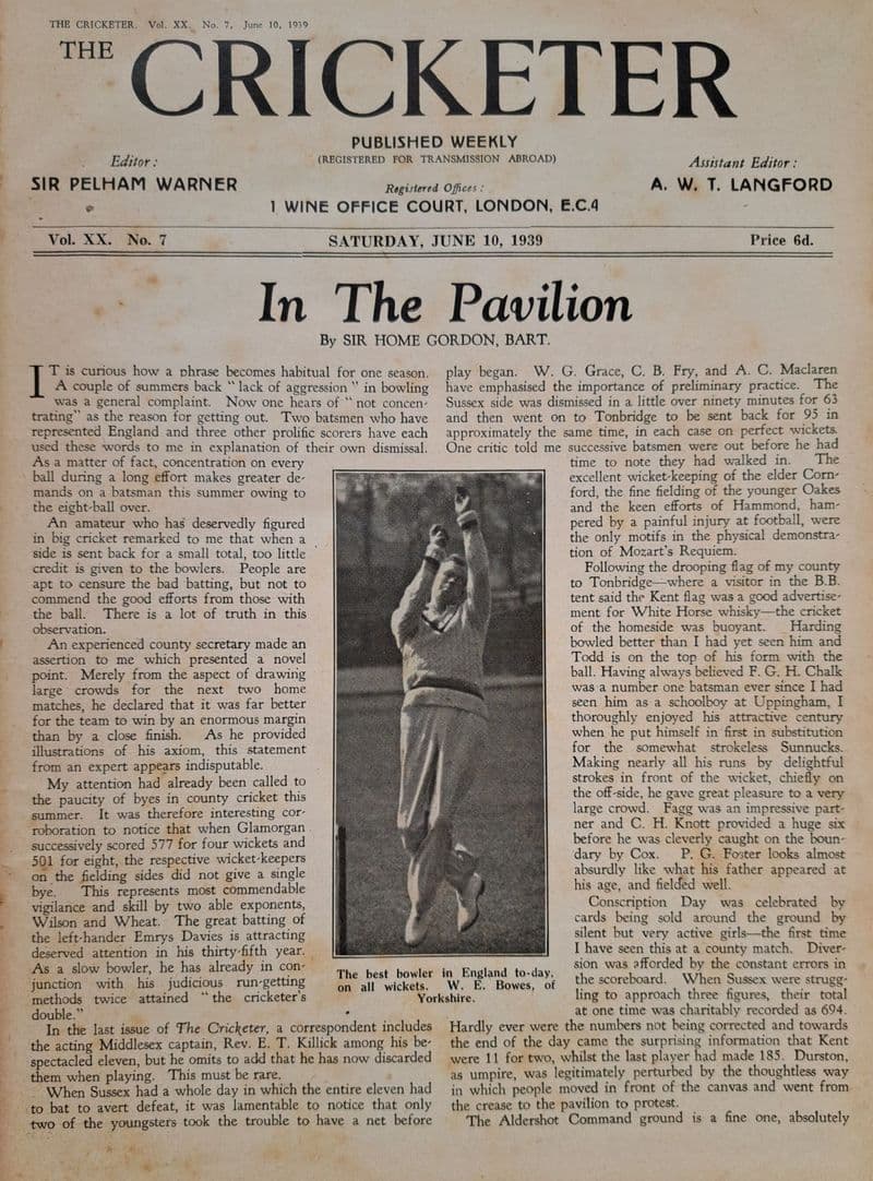 The Cricketer (1939, Jun 10th to Sep 9th)