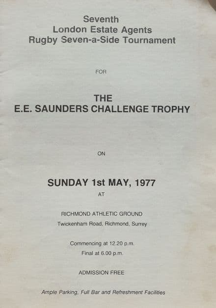 The EE Saunders Challenge Trophy (1977, May 1st)