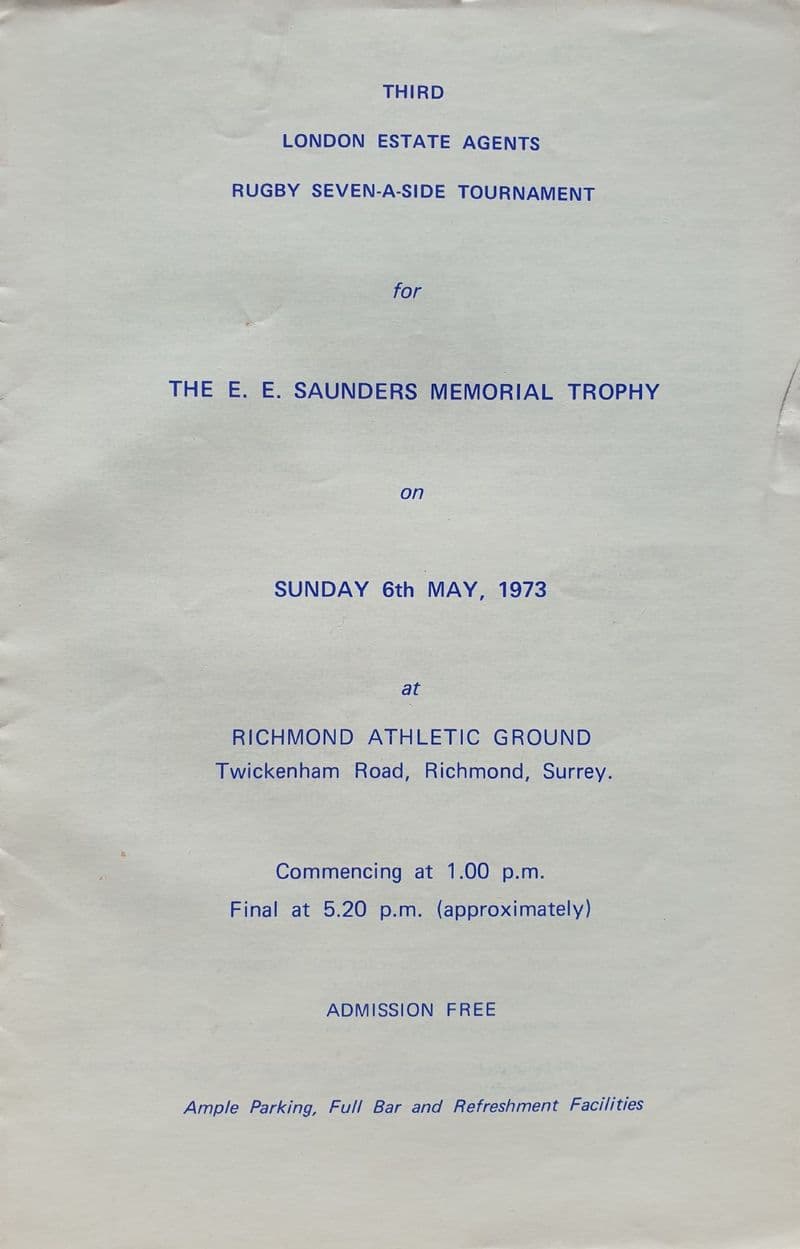 The EE Saunders Memorial Trophy (1973, May 6th)