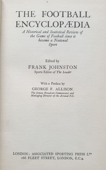 The Football Encyclopaedia (1934)