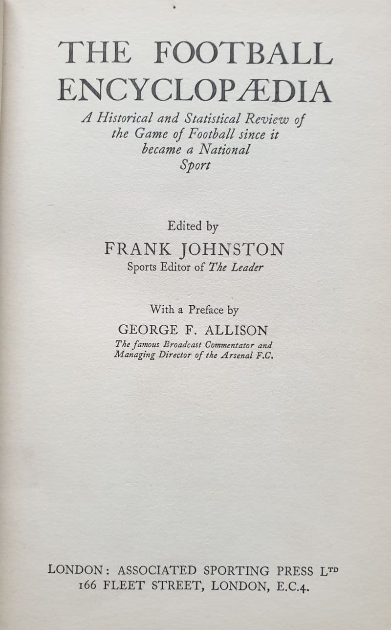 The Football Encyclopaedia (1934)