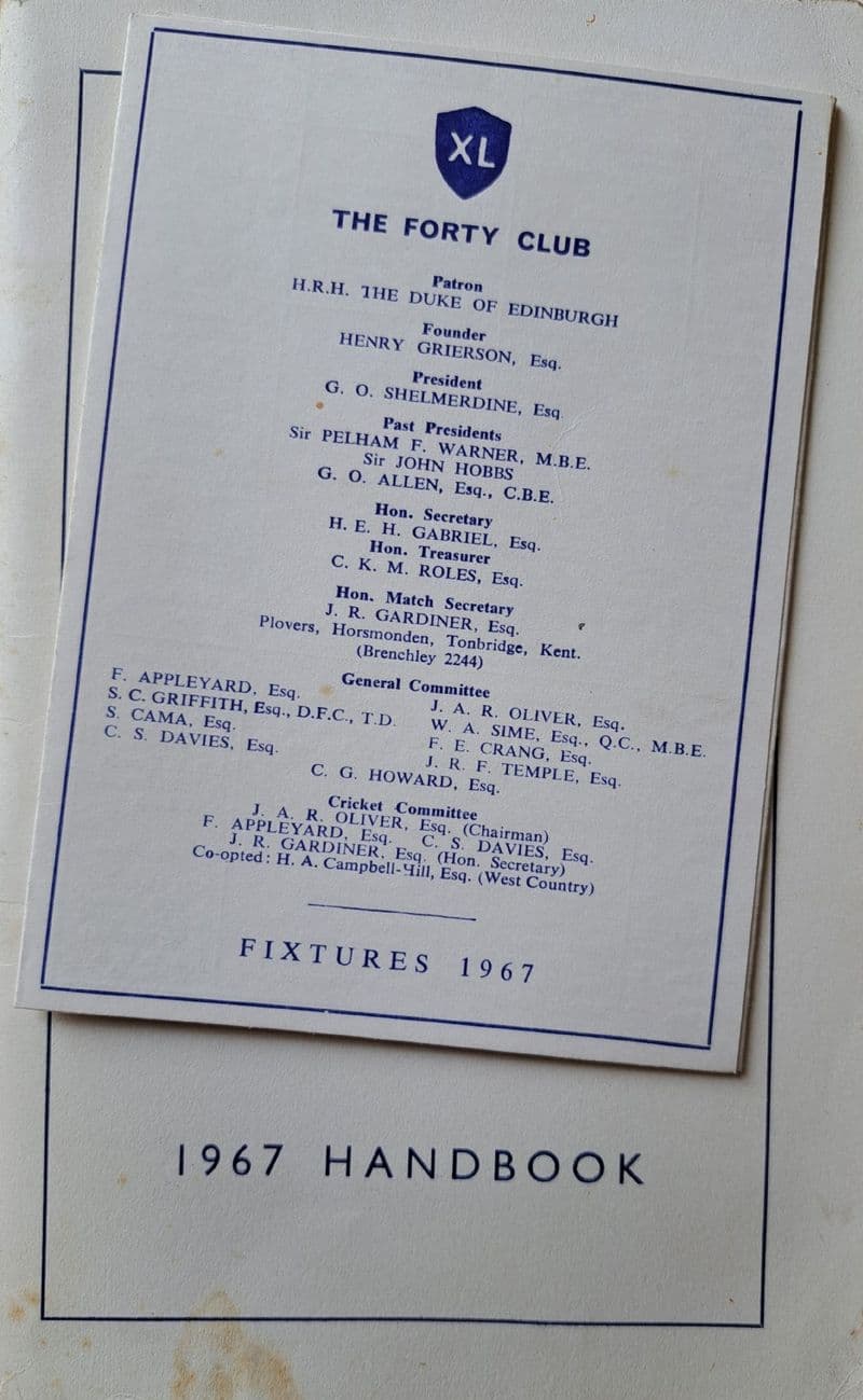 The Forty Club Handbook 1967