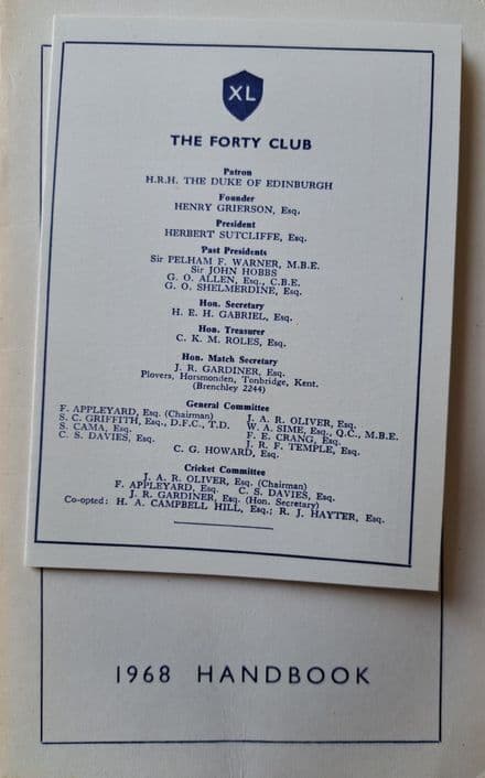 The Forty Club Handbook 1968