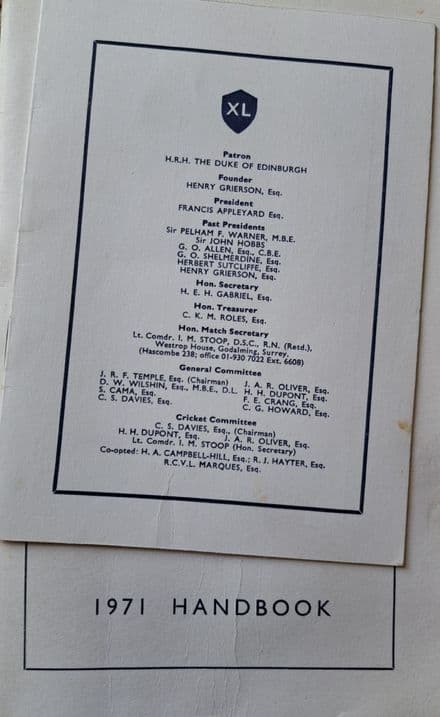 The Forty Club Handbook 1971