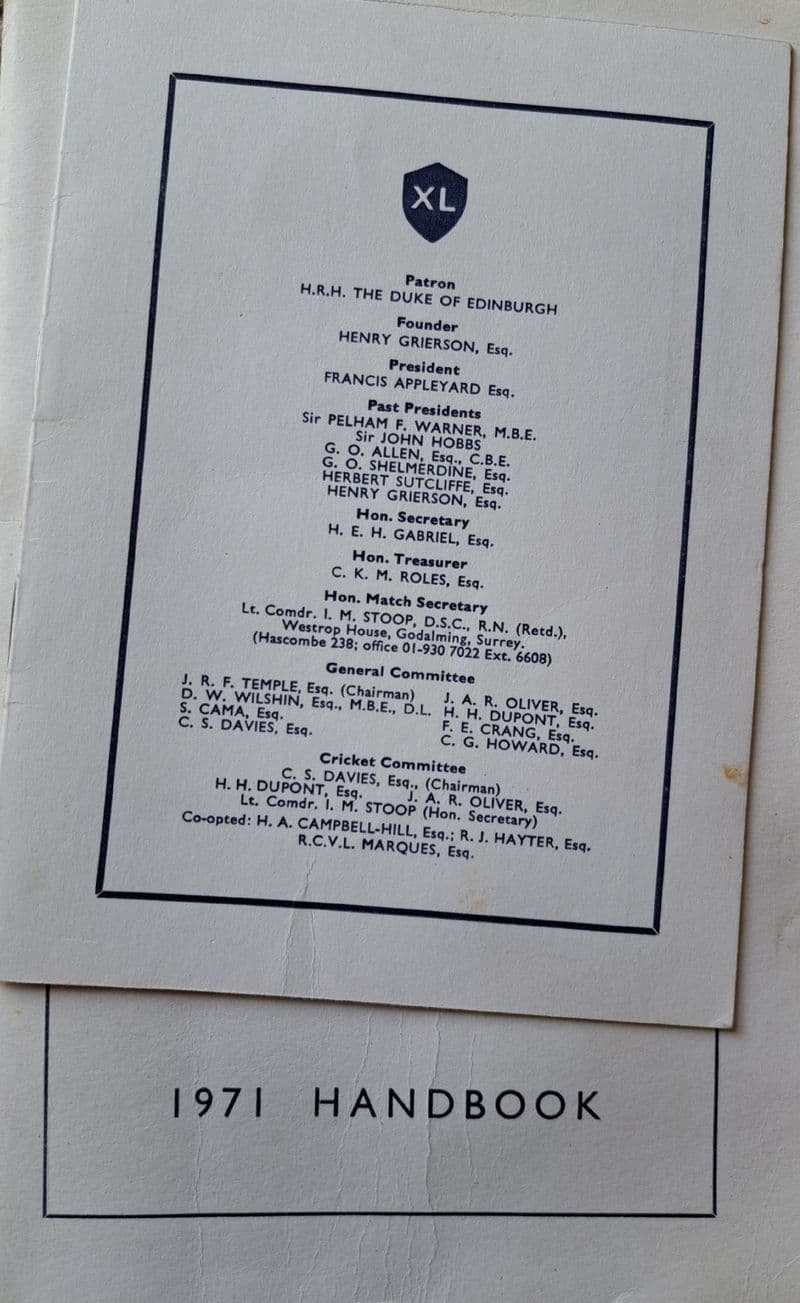 The Forty Club Handbook 1971