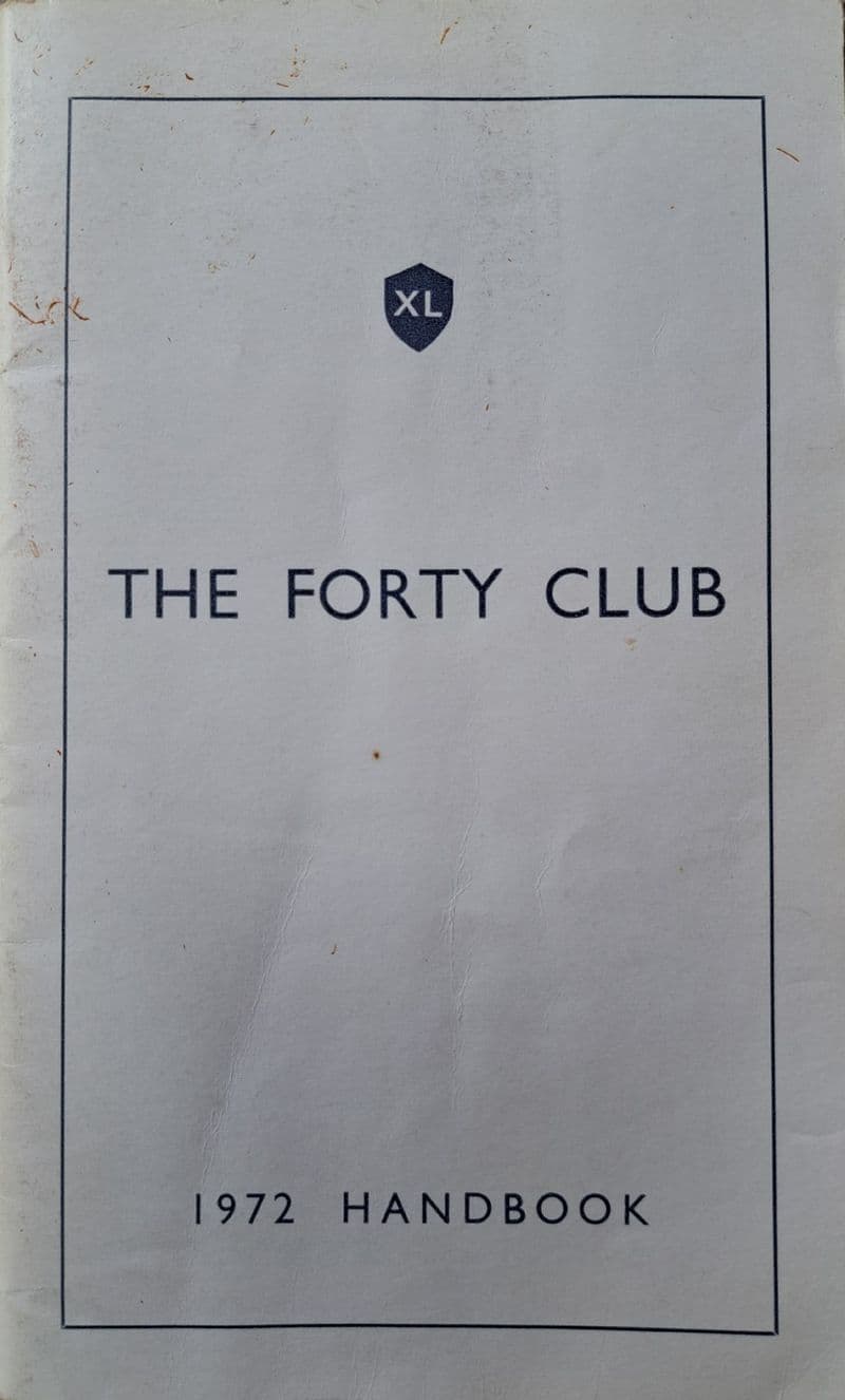 The Forty Club Handbook 1972