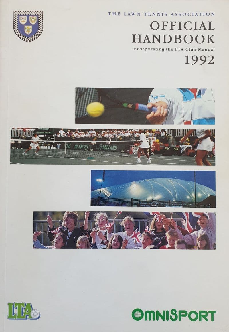 The Lawn Tennis Association, Official Handbook 1992 (VG Copy)