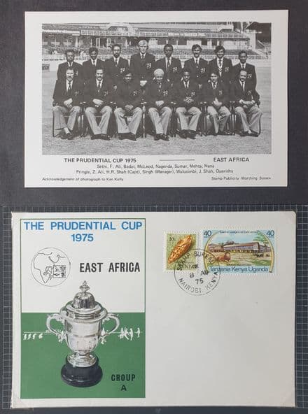 The Prudential Cup 1975, East Africa FDC & Postcard