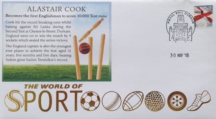 The World of Sport Alastair Cook (2016) FDC LIMITED EDITION