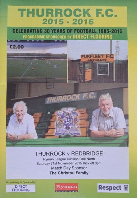 Thurrock v Hampton & Redbridge, Ryman Lge (2015, Nov 21st)