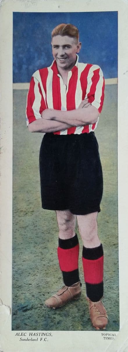 Topical Times Large Card, Alec Hastings, Sunderland (1936)