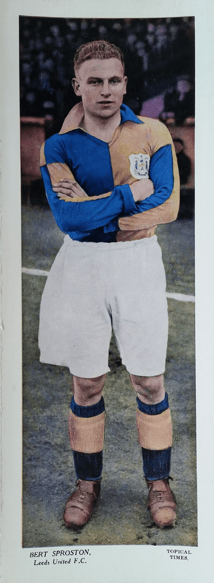 Topical Times Large Card, Bert Sproston, Leeds United (1936)