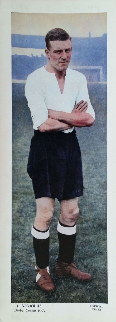 Topical Times Large Card, Jack Nicholas, Derby County (1936)