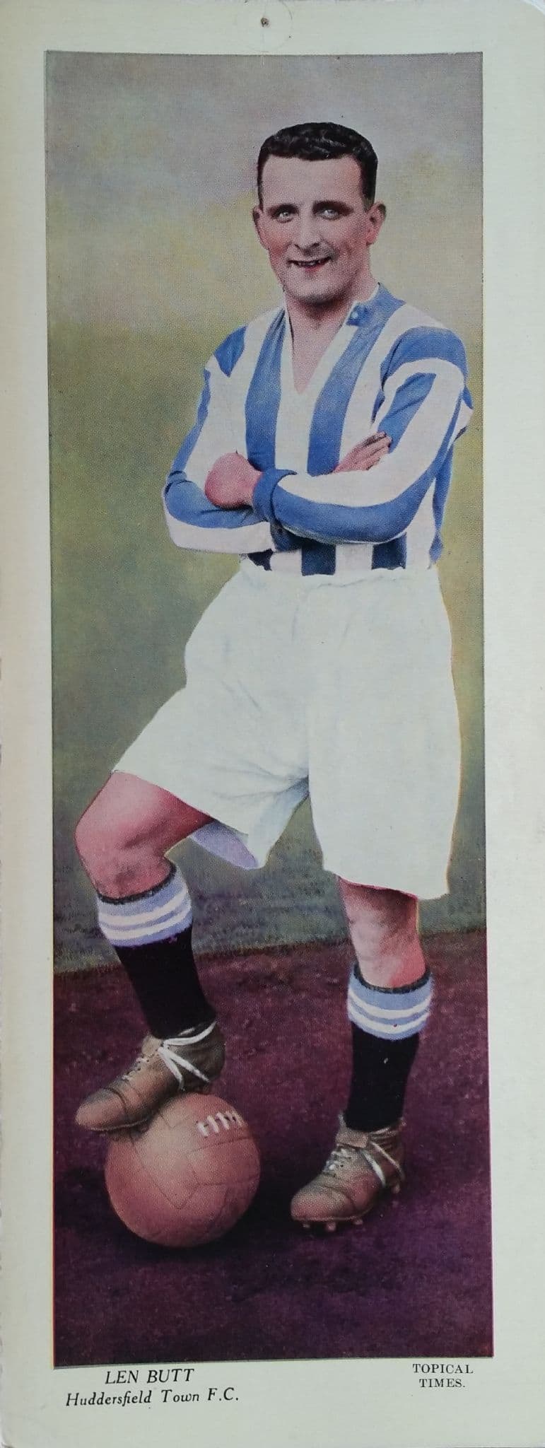 Topical Times Large Card, Len Butt, Huddersfield Town (1936)