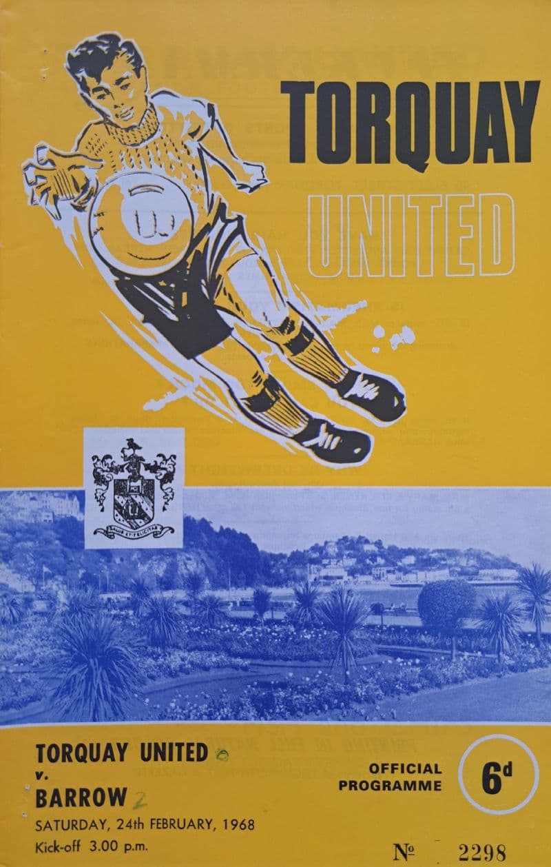 Torquay Utd v Barrow, Div 3 (1968, Feb 24th)