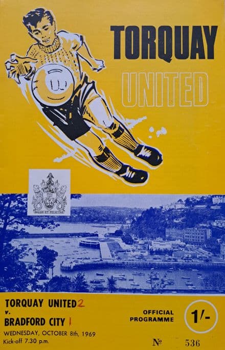 Torquay Utd v Bradford City, Div 3 (1969, Oct 8th)