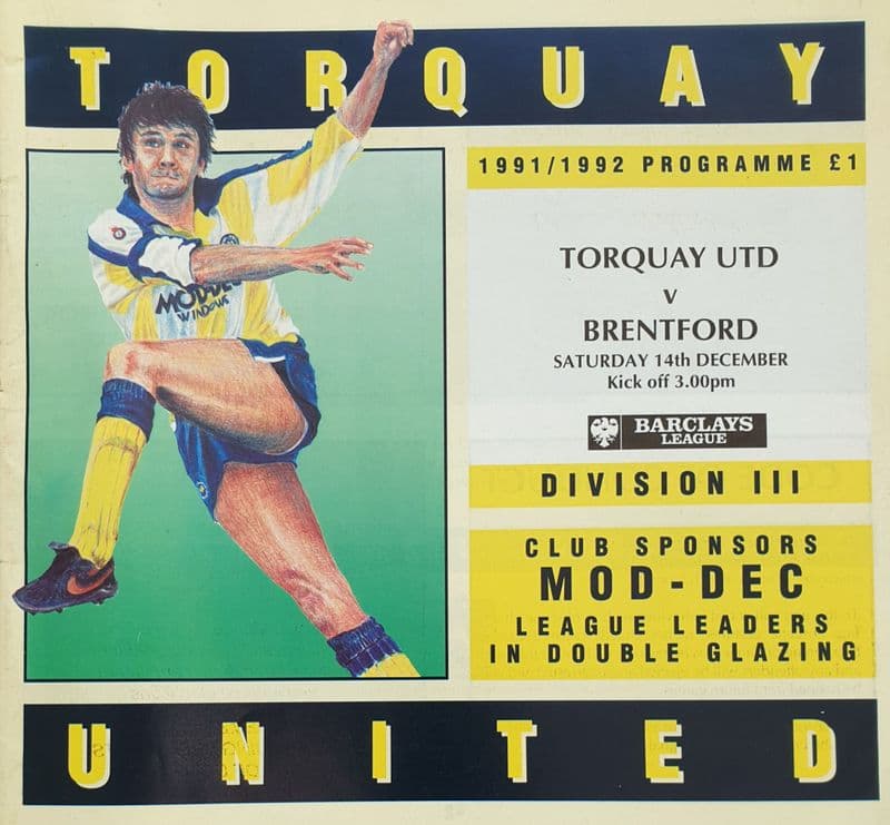 Torquay Utd v Brentford, Div 3 (1991, Dec 14th)