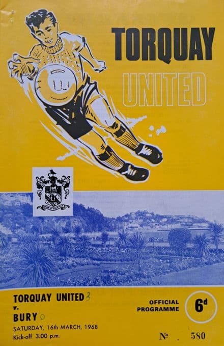 Torquay Utd v Bury, Div 3 (1968, Mar 16th)