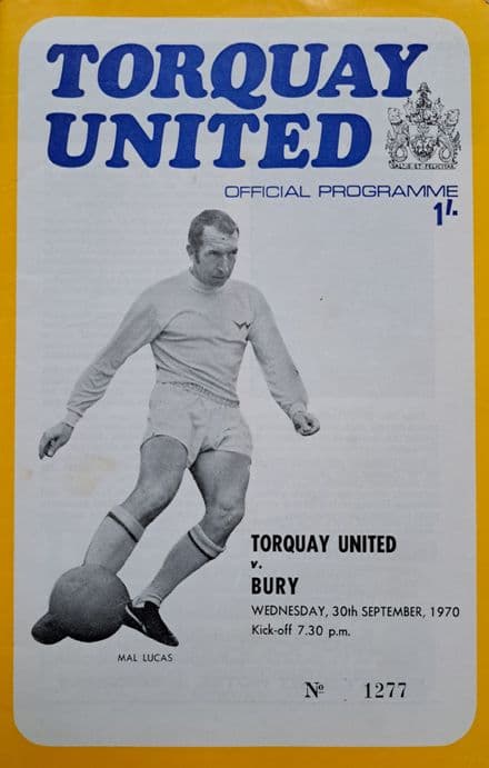 Torquay Utd v Bury, Div 3 (1970, Sep 30th) & FLR