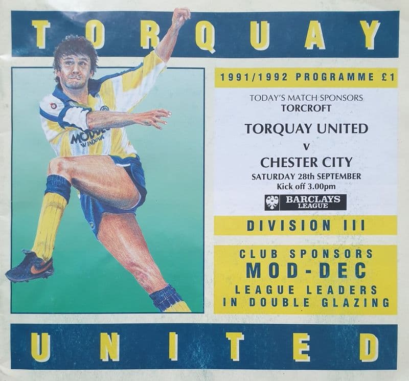 Torquay Utd v Chester, Div 3 (1991, Sep 28th)