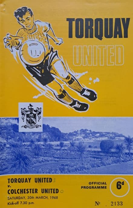 Torquay Utd v Colchester, Div 3 (1968, Mar 30th)