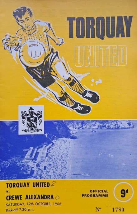 Torquay Utd v Crewe, Div 3 (1968, Oct 12th)