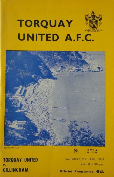 Torquay Utd v Gillingham, Div 3 (1967, Sep 16th) & FLR