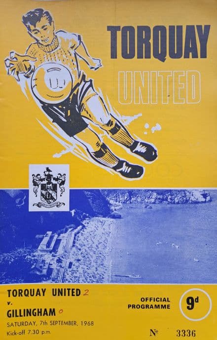 Torquay Utd v Gillingham, Div 3 (1968, Sep 7th)
