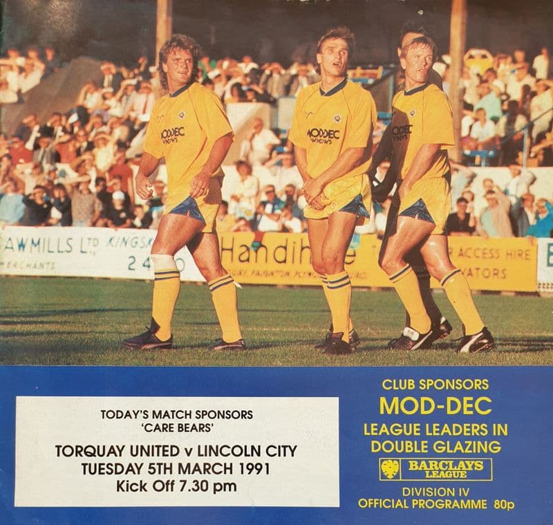 Torquay Utd v Lincoln, Div 4 (1991, Mar 5th)