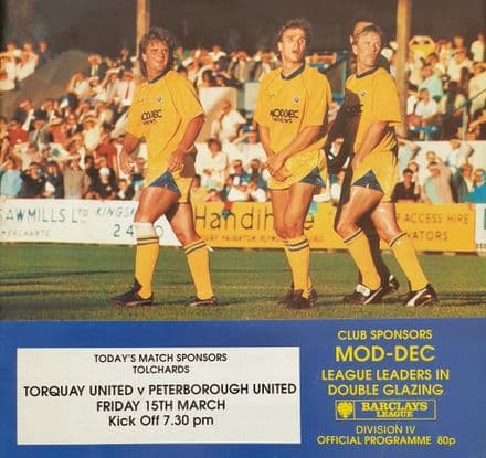 Torquay Utd v Peterborough, Div 4 (1991, Mar 15th)