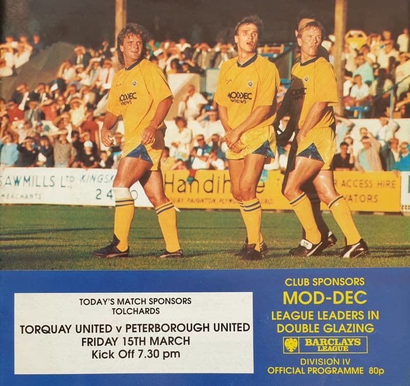 Torquay Utd v Peterborough, Div 4 (1991, Mar 15th)