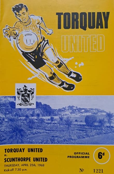 Torquay Utd v Scunthorpe United, Div 3 (1968, Apr 25th)