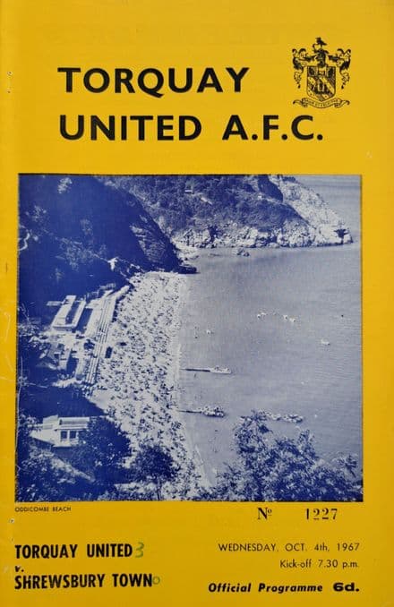Torquay Utd v Shrewsbury, Div 3 (1967, Oct 4th)