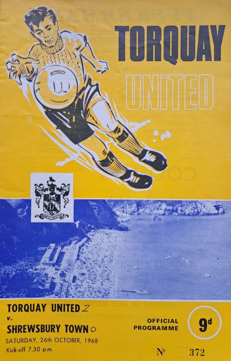 Torquay Utd v Shrewsbury, Div 3 (1968, Oct 26th)