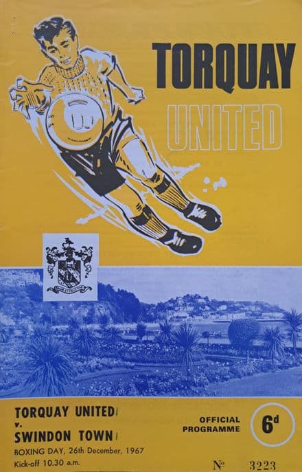 Torquay Utd v Swindon Town, Div 3 (1967, Dec 26th)