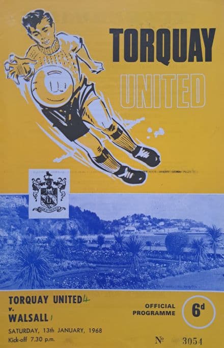 Torquay Utd v Walsall, Div 3 (1968, Jan 13th)