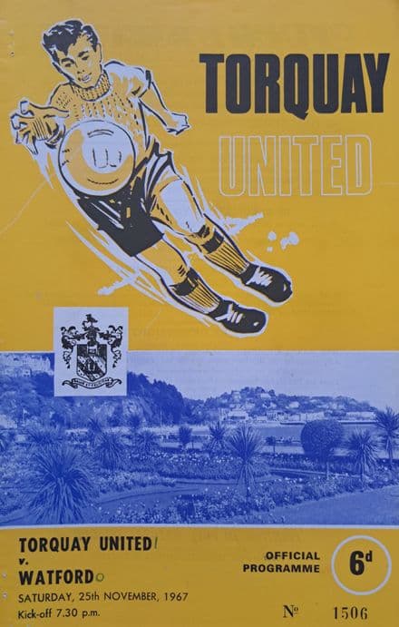 Torquay Utd v Watford, Div 3 (1967, Nov 25th)