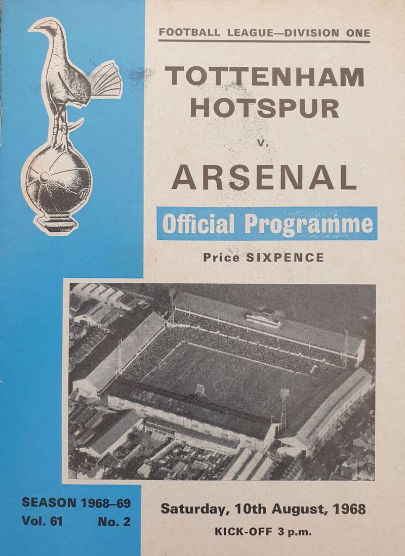 Tottenham Hotspur v Arsenal, Div 1 (1968, Aug 10th)