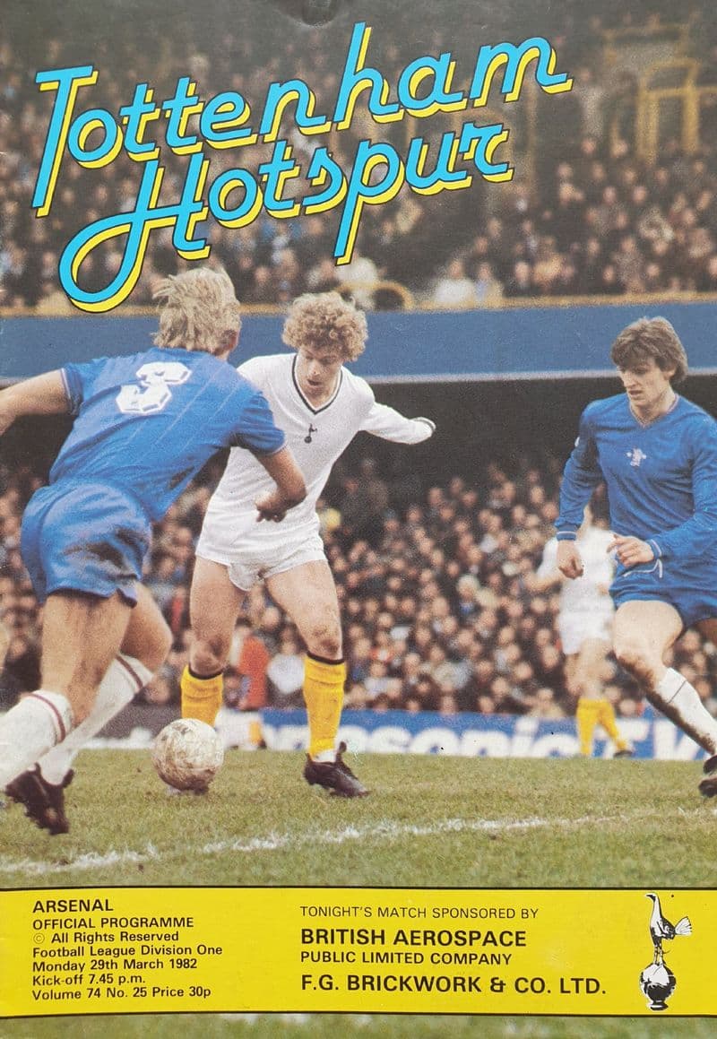 Tottenham Hotspur v Arsenal, Div 1 (1982, Mar 29th)