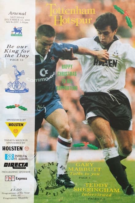 Tottenham Hotspur v Arsenal, Prem (1992, Dec 12th)