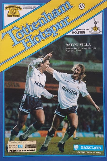 Tottenham Hotspur v Aston Villa, Div 1 (1990, Feb 21st)