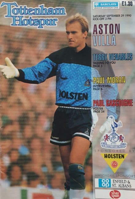 Tottenham Hotspur v Aston Villa, Div 1 (1990, Sep 29th)