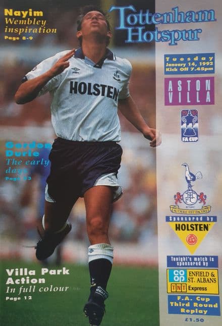 Tottenham Hotspur v Aston Villa, FA Cup (1992, Jan 14th)