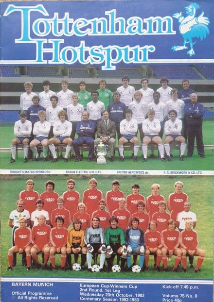 Tottenham Hotspur v Bayern Munich, European CWC (1982, Oct 20)
