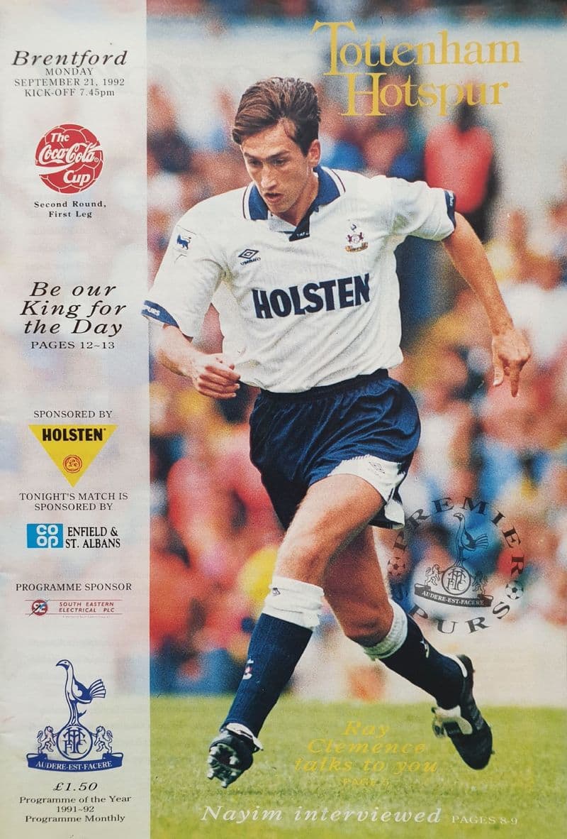 Tottenham Hotspur v Brentford, Coca Cola Cup (1992, Sep 21st)