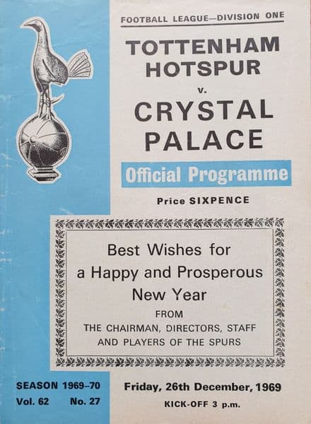 Tottenham Hotspur v Crystal Palace Division 1 (1969, Dec 26th)