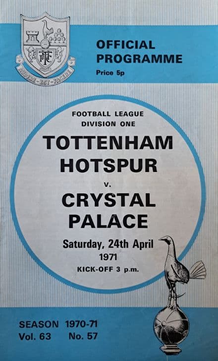 Tottenham Hotspur v Crystal Palace Division 1 (1971, Apr 24th)