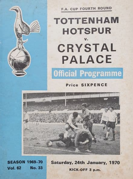 Tottenham Hotspur v Crystal Palace, FA Cup (1970, Jan 24th)