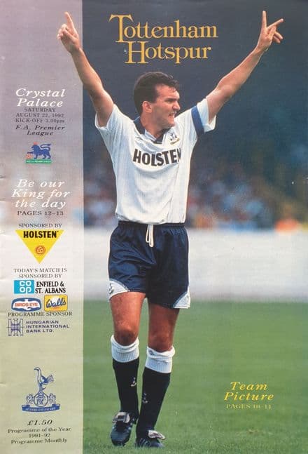 Tottenham Hotspur v Crystal Palace, Prem (1992, Aug 22nd)
